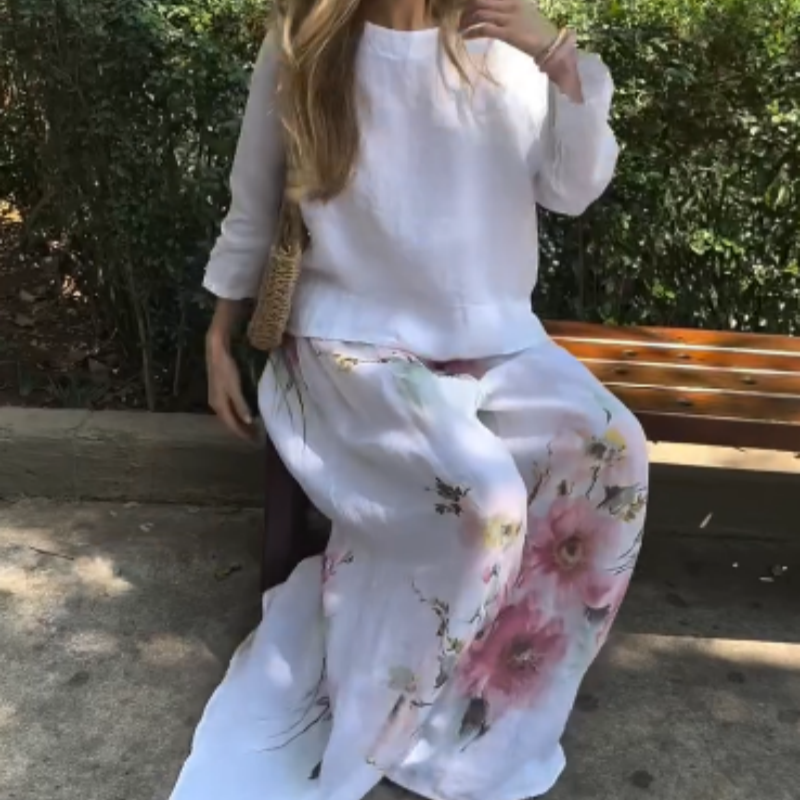 Women's Everyday Casual Linen Sunshine Floral Suit