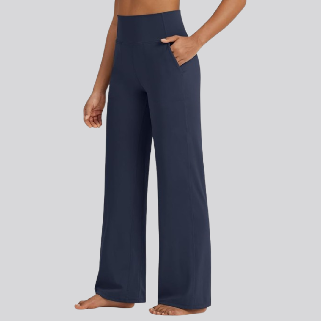 👻Halloween Flash Sale-High Stretch Yoga Pants Women Soft High Waisted Casual Wide Leg Pants with Pockets