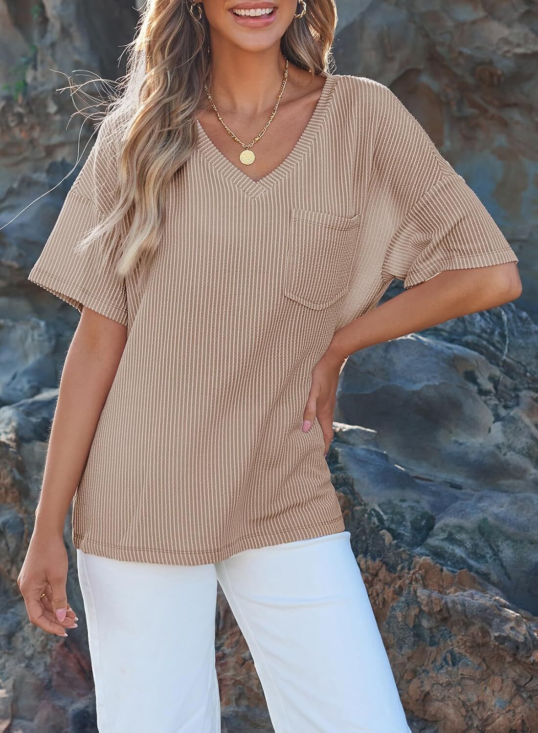 8 Packs ONLY $23.99- Womens Summer Tops Oversized T Shirts Short Sleeve Blouses for Women Dressy Casual Work Outfits