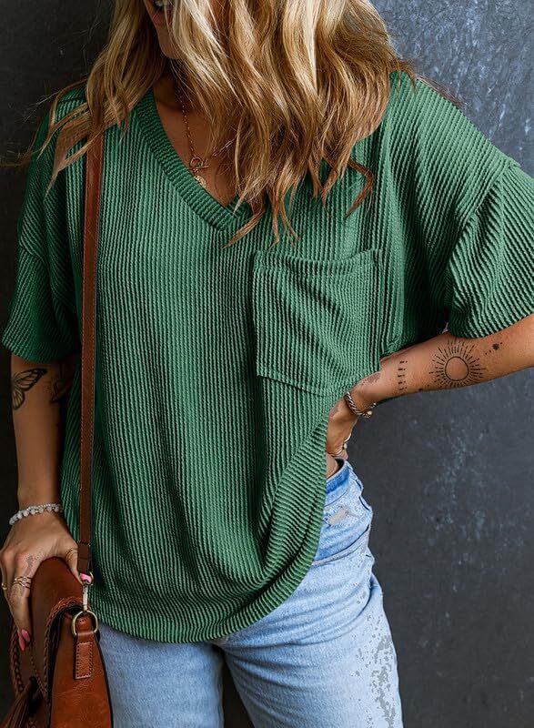 8 Packs ONLY $23.99- Womens Summer Tops Oversized T Shirts Short Sleeve Blouses for Women Dressy Casual Work Outfits