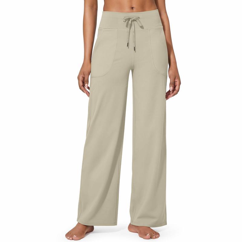 💥Black Friday Sale💥Women 's Wide Leg Pants Yoga Pants Adjustable Drawstring High Waist Stretch  Sweatpants with Pockets