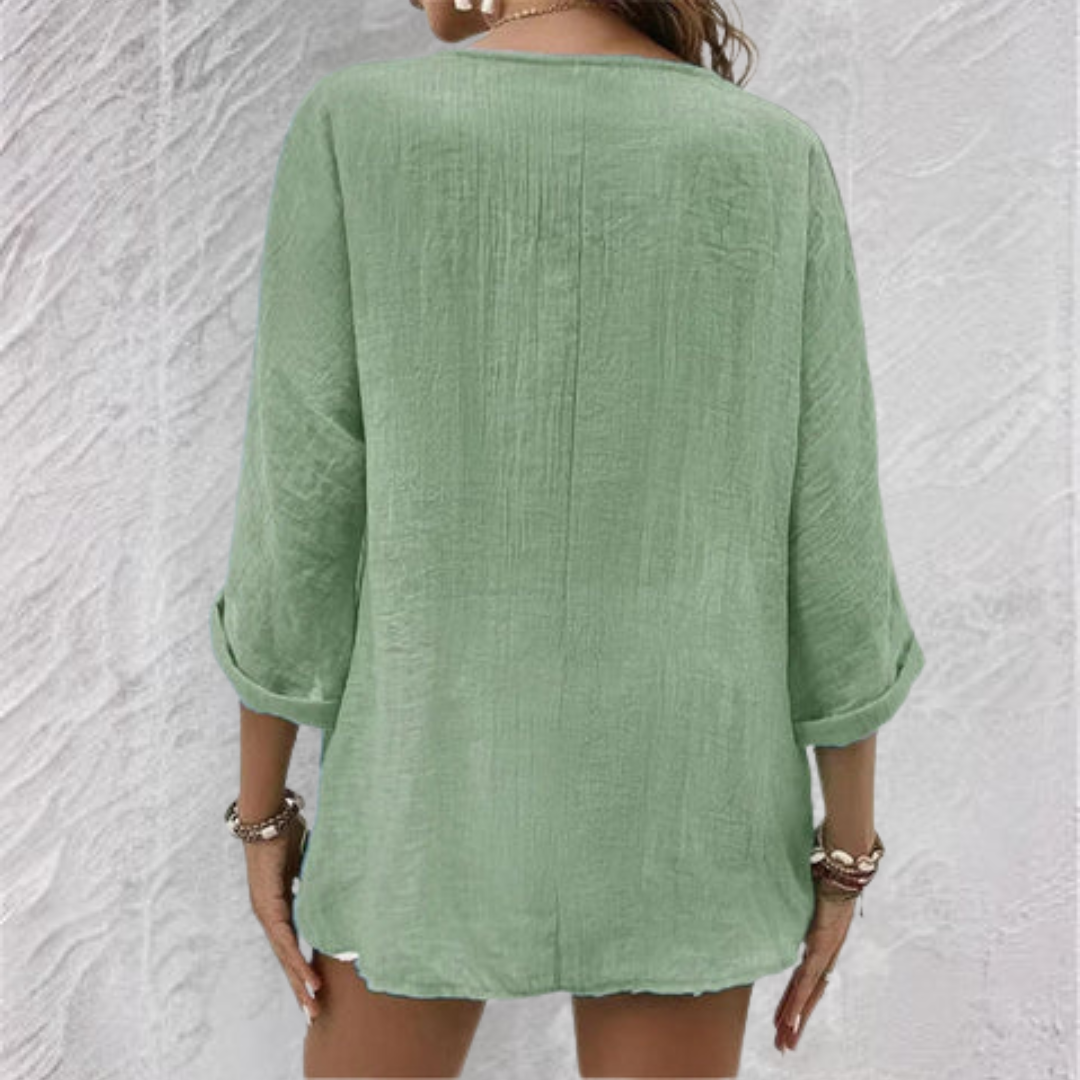 Women's Spring/Summer New Casual Cotton Linen Casual Tops