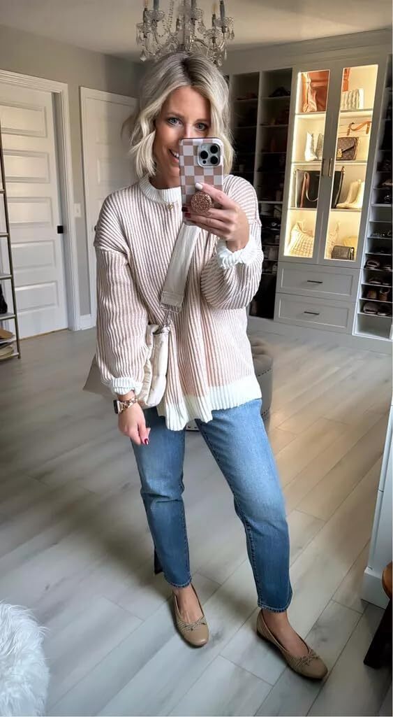 Beyond Chenille Sweater for Women Fall Casual Long Sleeve Crew Neck Pullover Rib Knit Blouse Tops