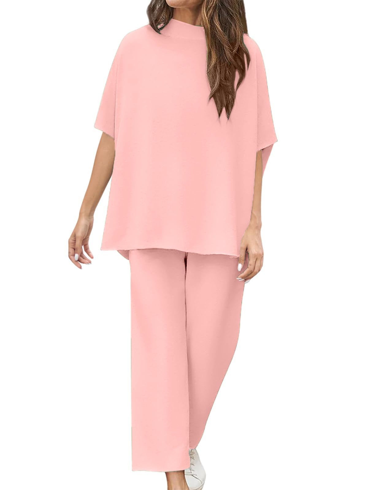 Women's Casual Suit Two-piece Set (Pullover + Wide-leg Pants)