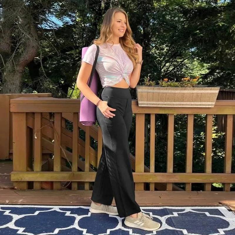 🎅Early Christmas Sale🎄Women’s High-Waist Wide Leg Pants – Business Casual Yoga Dress Pants with Pockets