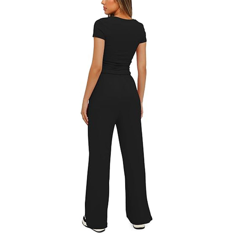 Women's New Arrivals Everyday Casual Top and Wide Leg Pants Set