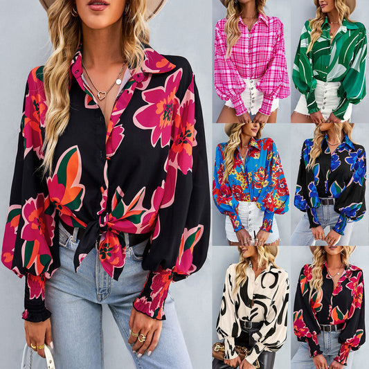 Ladies Long Sleeve Printed Shirt