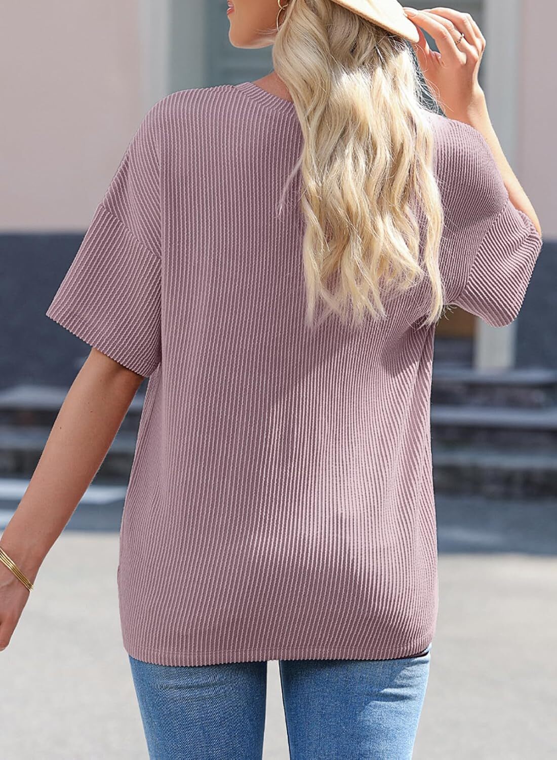 8 Packs ONLY $23.99- Womens Summer Tops Oversized T Shirts Short Sleeve Blouses for Women Dressy Casual Work Outfits