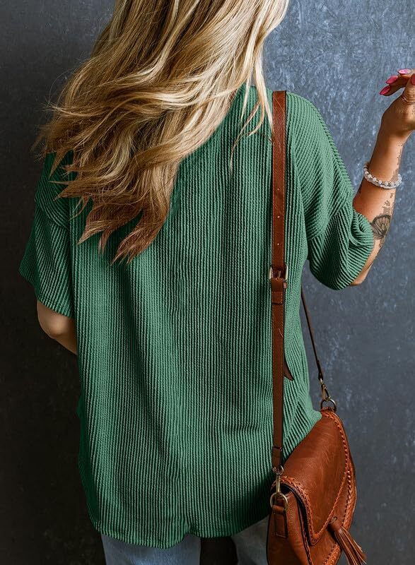 8 Packs ONLY $23.99- Womens Summer Tops Oversized T Shirts Short Sleeve Blouses for Women Dressy Casual Work Outfits