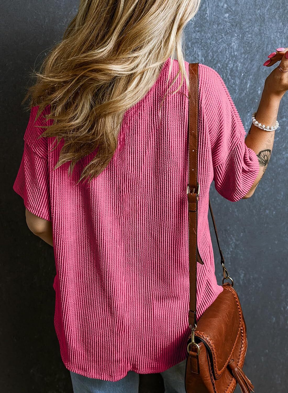 8 Packs ONLY $23.99- Womens Summer Tops Oversized T Shirts Short Sleeve Blouses for Women Dressy Casual Work Outfits