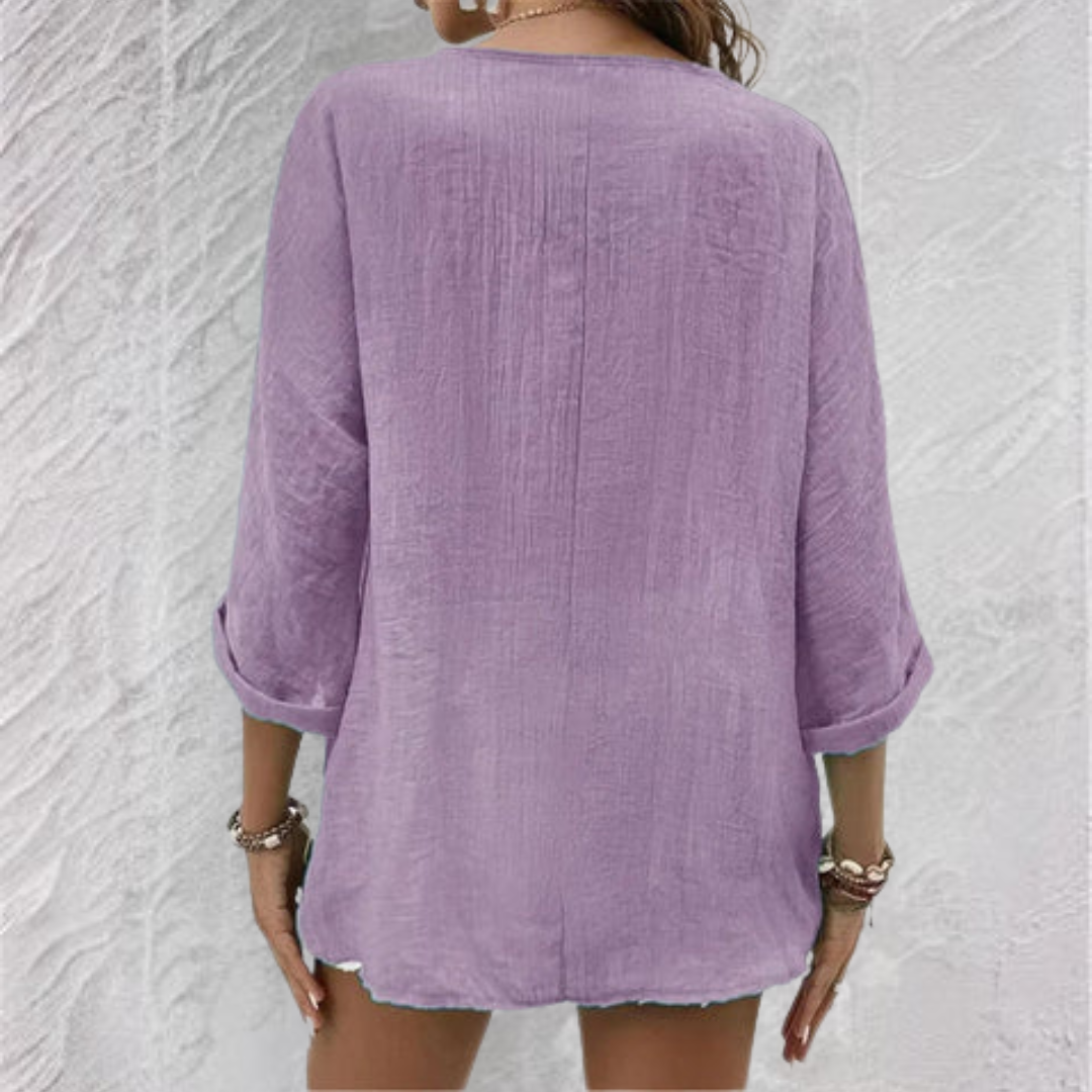 Women's Spring/Summer New Casual Cotton Linen Casual Tops