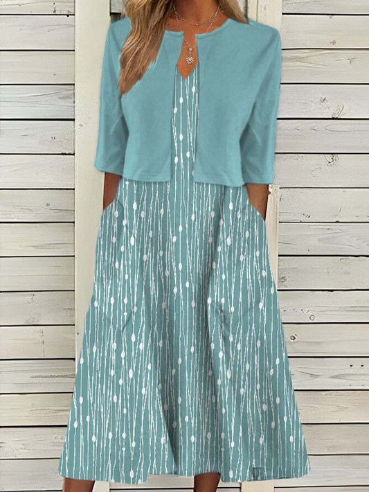 Trendy Polka Dot Print Two-Piece Dress