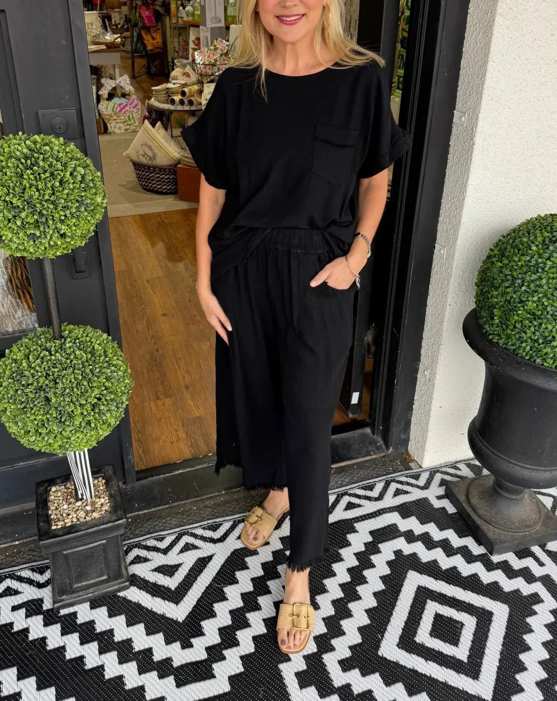 New Women's Summer Cotton&Linen 2-Piece Relaxed Set