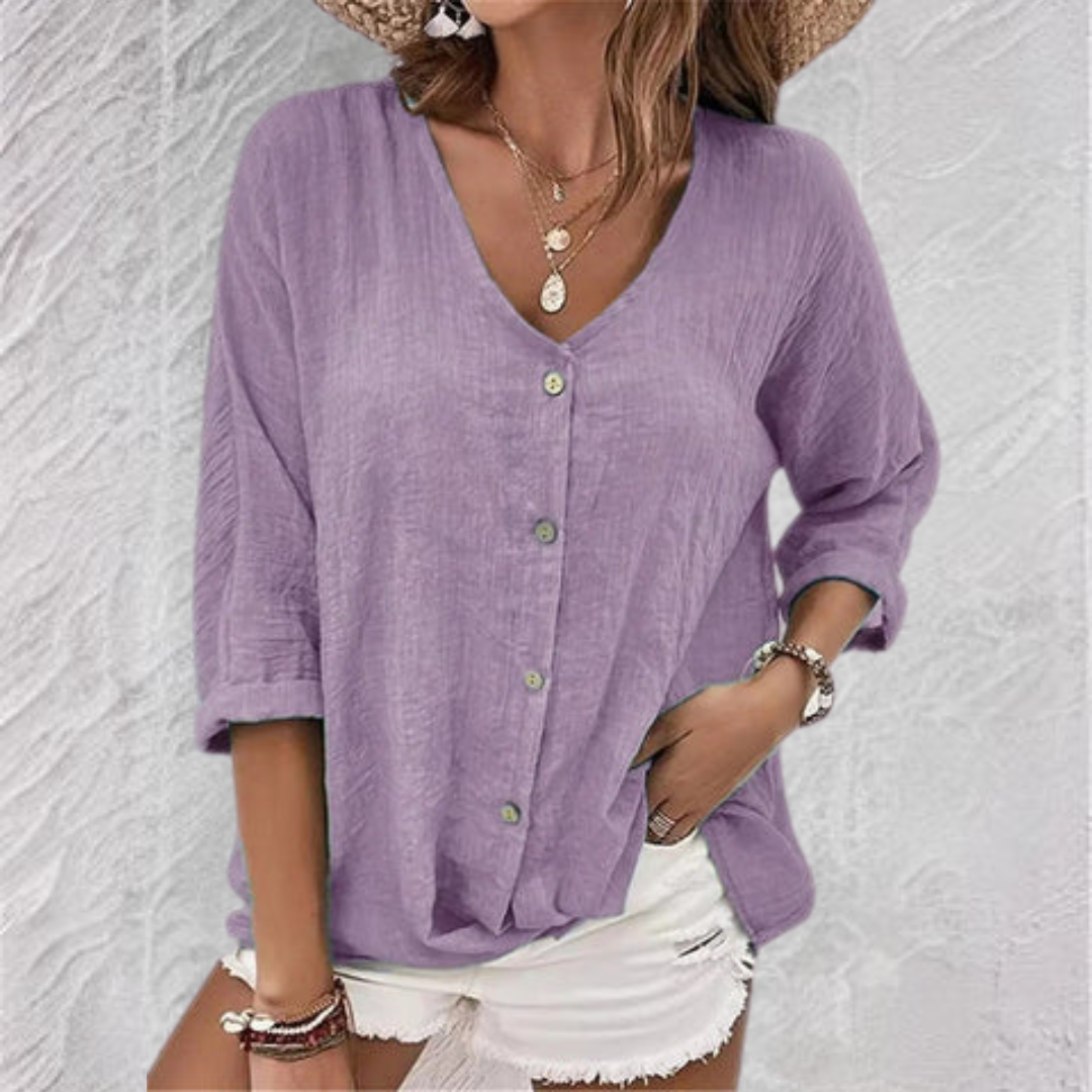 Women's Spring/Summer New Casual Cotton Linen Casual Tops