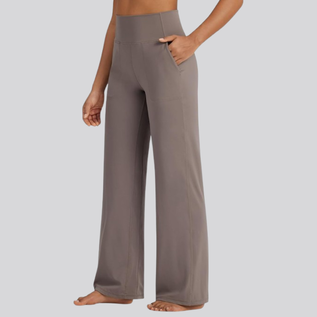 👻Halloween Flash Sale-High Stretch Yoga Pants Women Soft High Waisted Casual Wide Leg Pants with Pockets