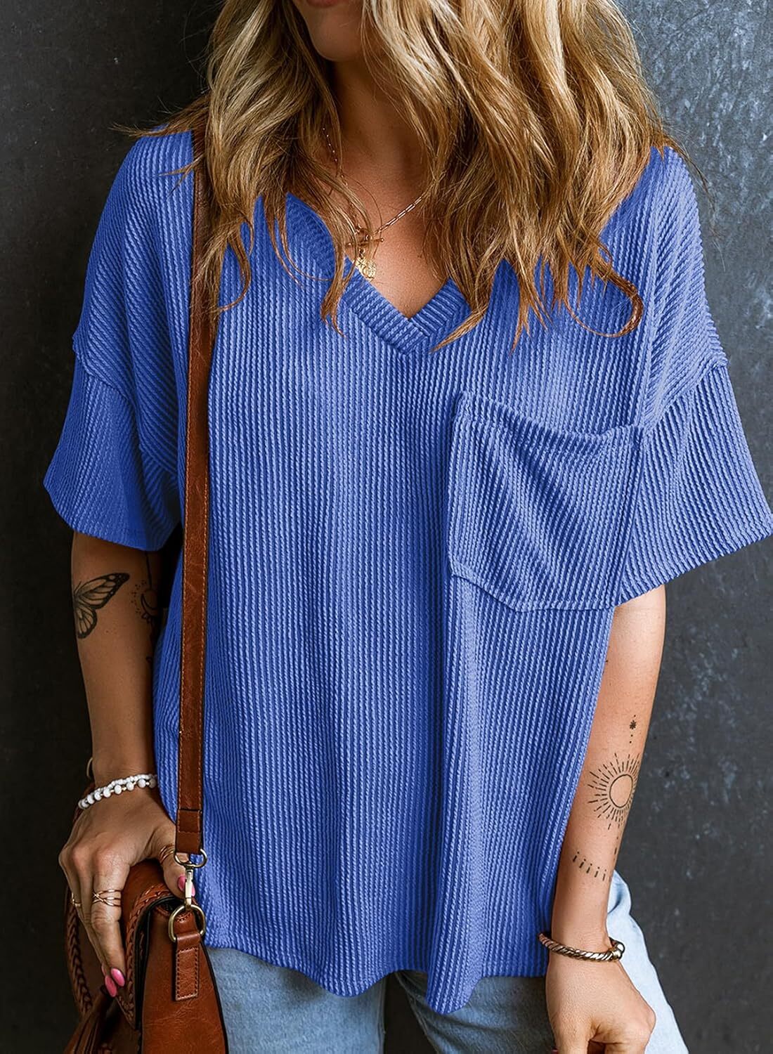 8 Packs ONLY $23.99- Womens Summer Tops Oversized T Shirts Short Sleeve Blouses for Women Dressy Casual Work Outfits