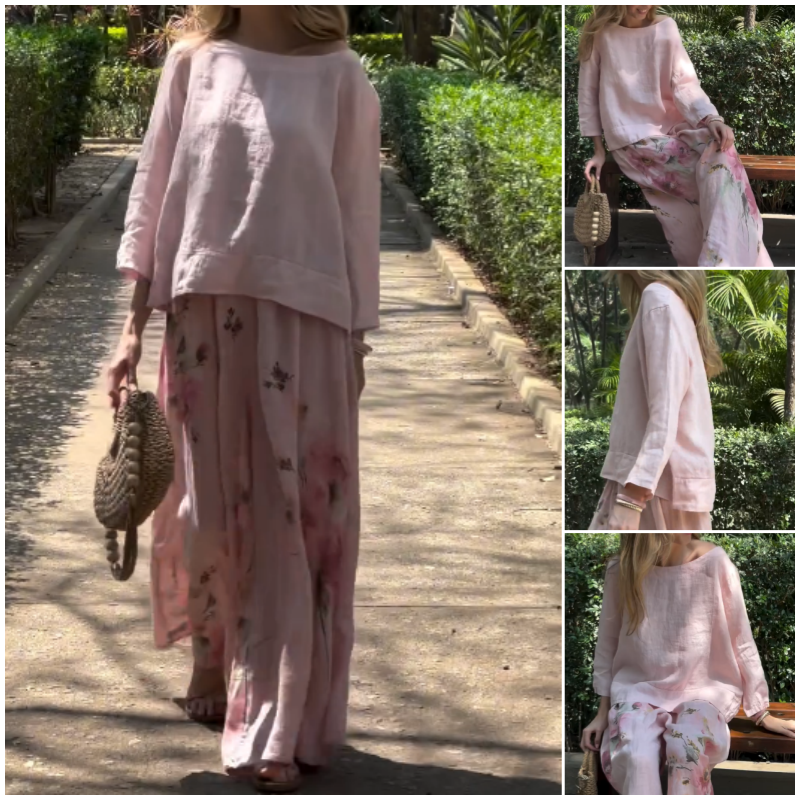 Women's Everyday Casual Linen Sunshine Floral Suit