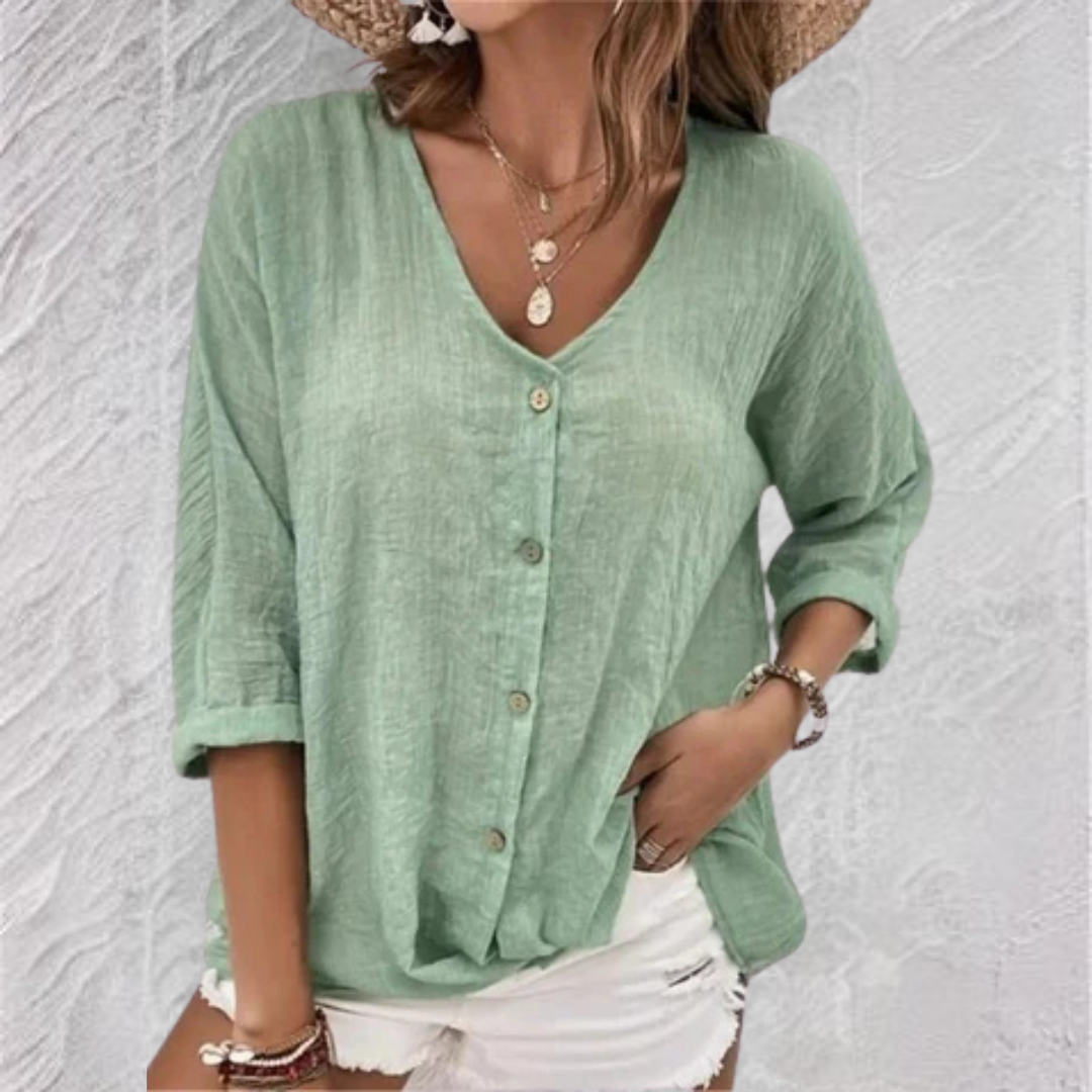 Women's Spring/Summer New Casual Cotton Linen Casual Tops
