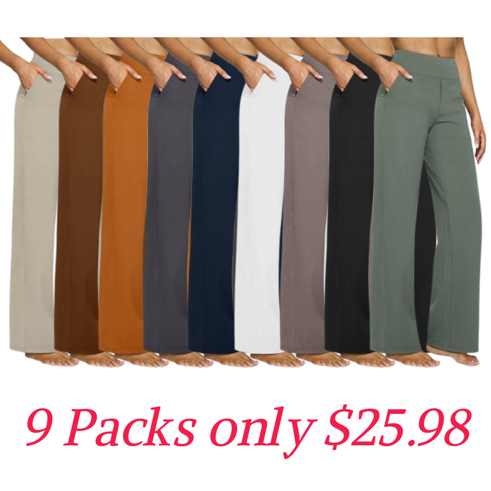 🎅Early Christmas Sale🎄Women’s High-Waist Wide Leg Pants – Business Casual Yoga Dress Pants with Pockets