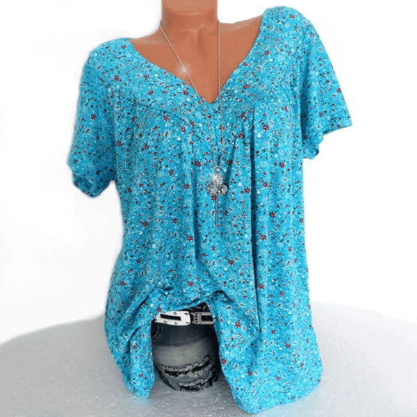 Summer V-neck Loose Short Sleeve Casual Women's T-shirt