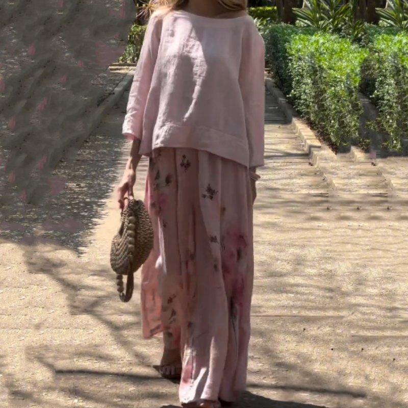 Women's Everyday Casual Linen Sunshine Floral Suit