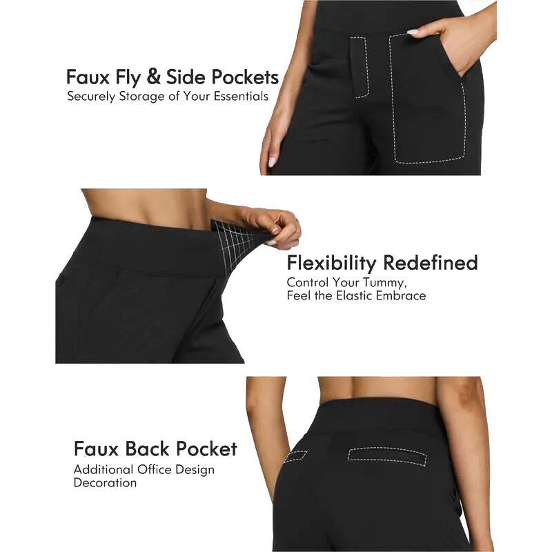 🎅Early Christmas Sale🎄Women’s High-Waist Wide Leg Pants – Business Casual Yoga Dress Pants with Pockets