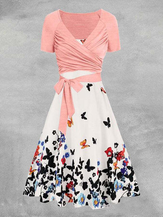 Casual Artistic Butterfly Print Dress
