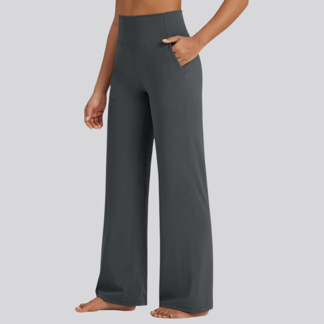 👻Halloween Flash Sale-High Stretch Yoga Pants Women Soft High Waisted Casual Wide Leg Pants with Pockets