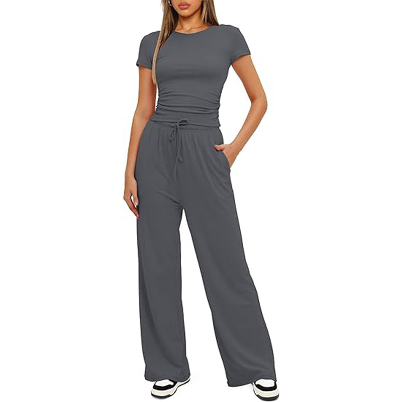 Women's New Arrivals Everyday Casual Top and Wide Leg Pants Set