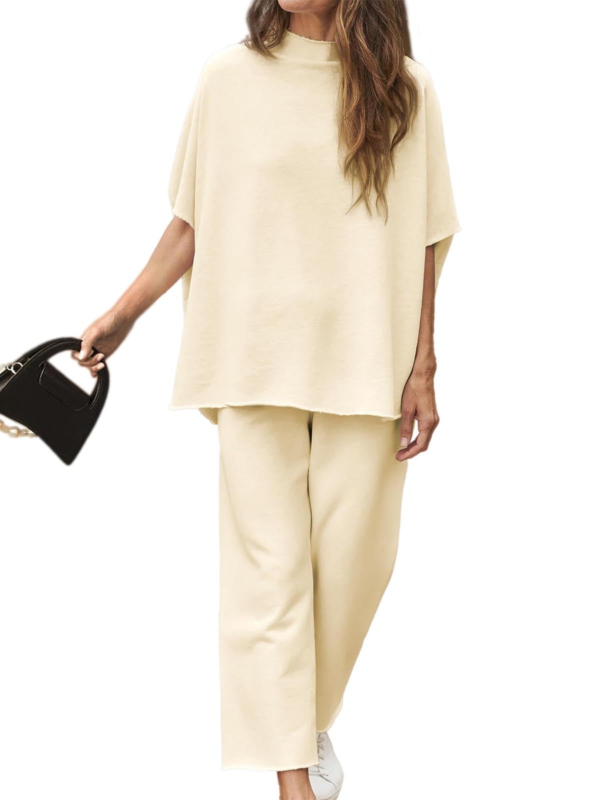 Women's Casual Suit Two-piece Set (Pullover + Wide-leg Pants)