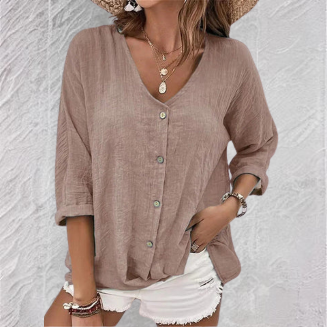 Women's Spring/Summer New Casual Cotton Linen Casual Tops