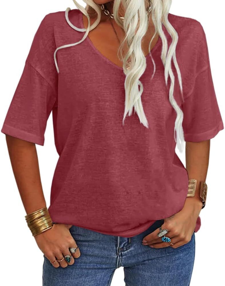 FINAL SALE⚡8 Packs for $23.86⚡ - Summer Casual Half Sleeve T-shirt Basic Tops (Multiple Colors)