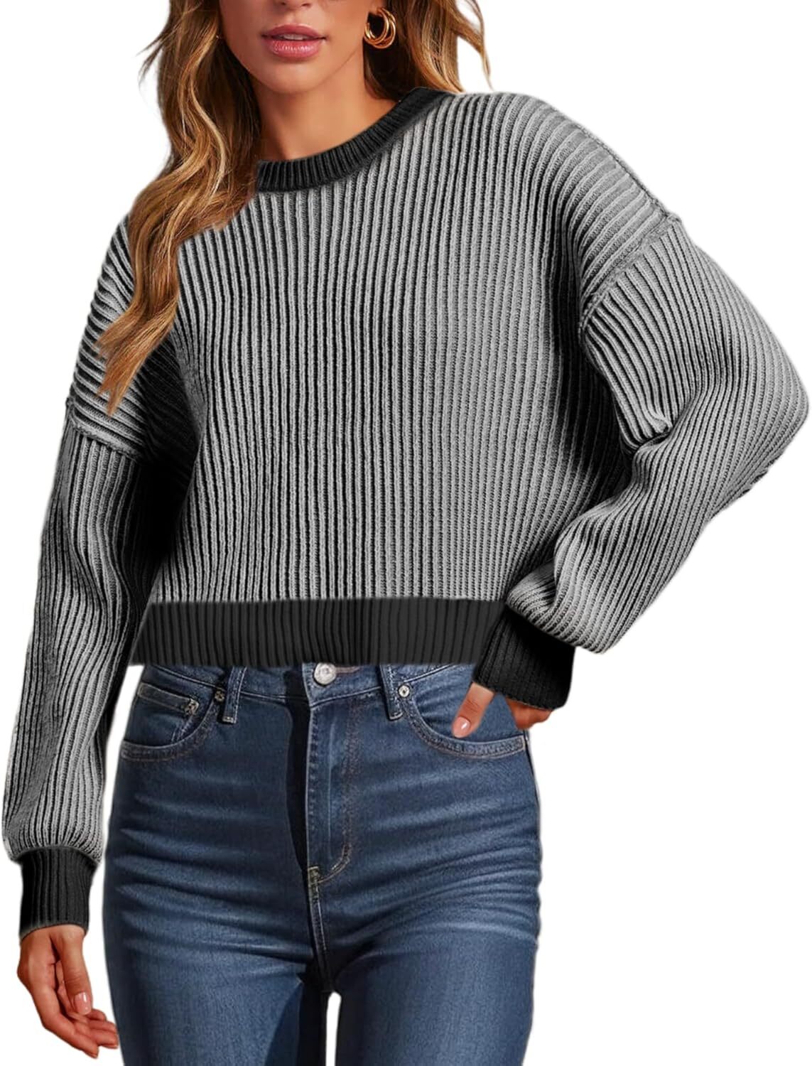 Beyond Chenille Sweater for Women Fall Casual Long Sleeve Crew Neck Pullover Rib Knit Blouse Tops