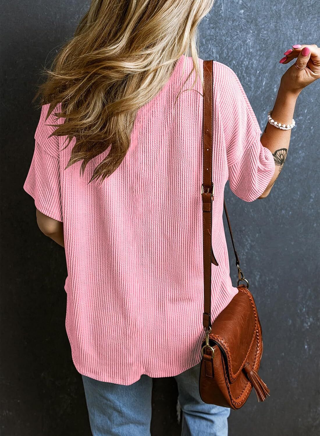 8 Packs ONLY $23.99- Womens Summer Tops Oversized T Shirts Short Sleeve Blouses for Women Dressy Casual Work Outfits