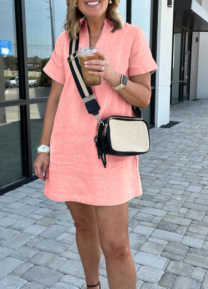 2025 Summer Casual Linen Mini Dress