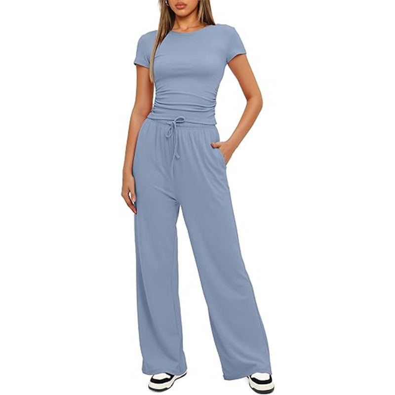 Women's New Arrivals Everyday Casual Top and Wide Leg Pants Set