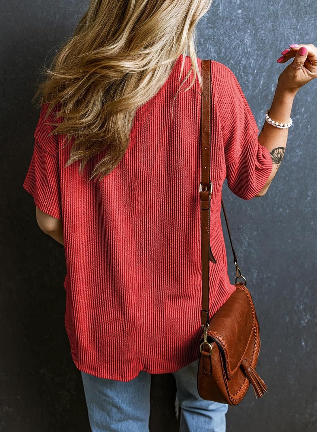 8 Packs ONLY $23.99- Womens Summer Tops Oversized T Shirts Short Sleeve Blouses for Women Dressy Casual Work Outfits