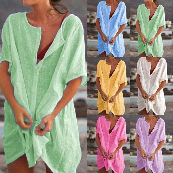 Summer Cotton Loose Short sleeve  Casual Women's  shirt