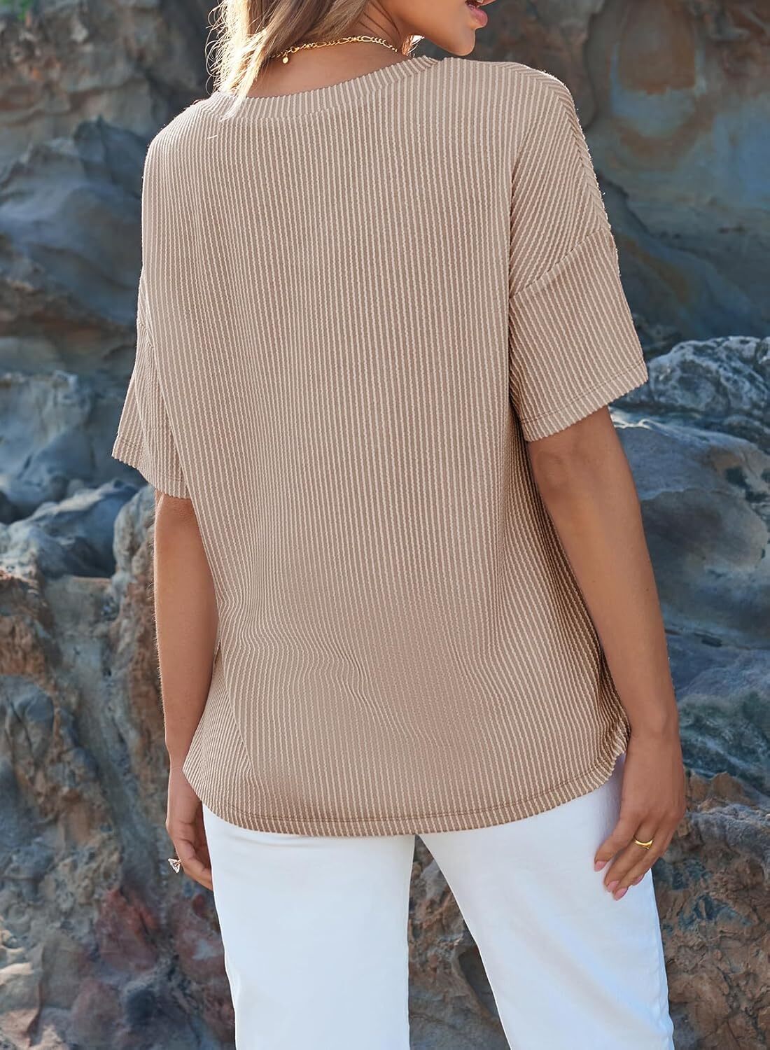 8 Packs ONLY $23.99- Womens Summer Tops Oversized T Shirts Short Sleeve Blouses for Women Dressy Casual Work Outfits