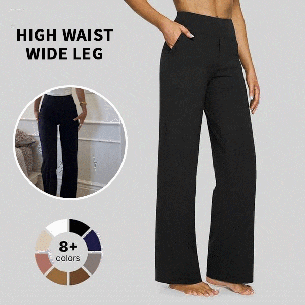 🎅Early Christmas Sale🎄Women’s High-Waist Wide Leg Pants – Business Casual Yoga Dress Pants with Pockets
